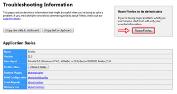 Firefox Troubleshooting
