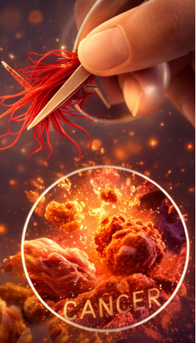 تشدید سرطان با رنگ زعفران