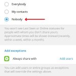Telegram Desktop Last Sreen Nobody