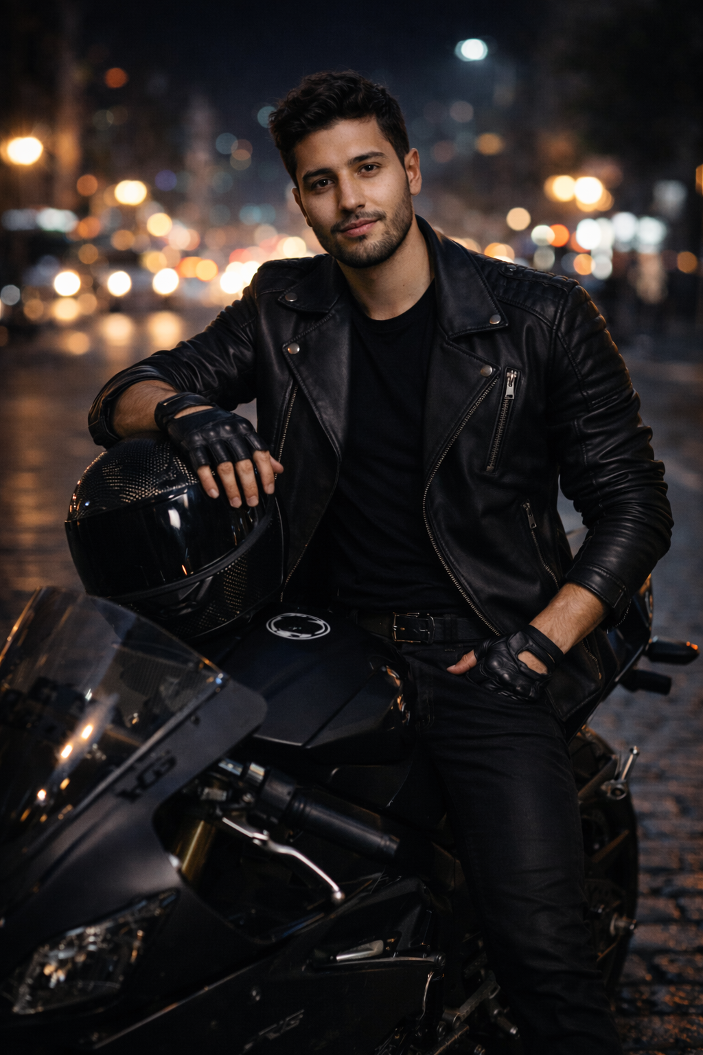 پرامپت فرد موتور سیکلت سوار