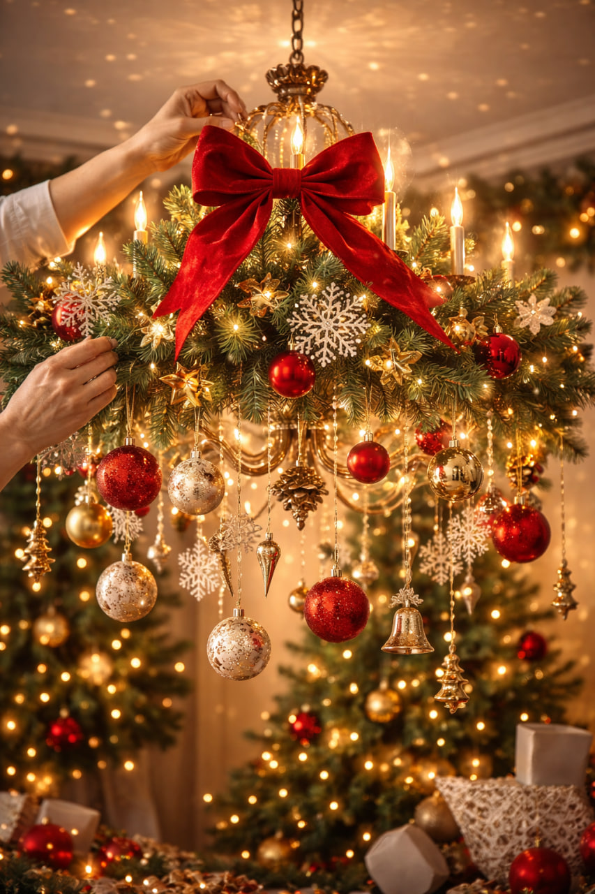  ساخت و تزیین لوستر کریسمس+ آموزش کامل ایده‌های خلاقانه و کم‌هزینه