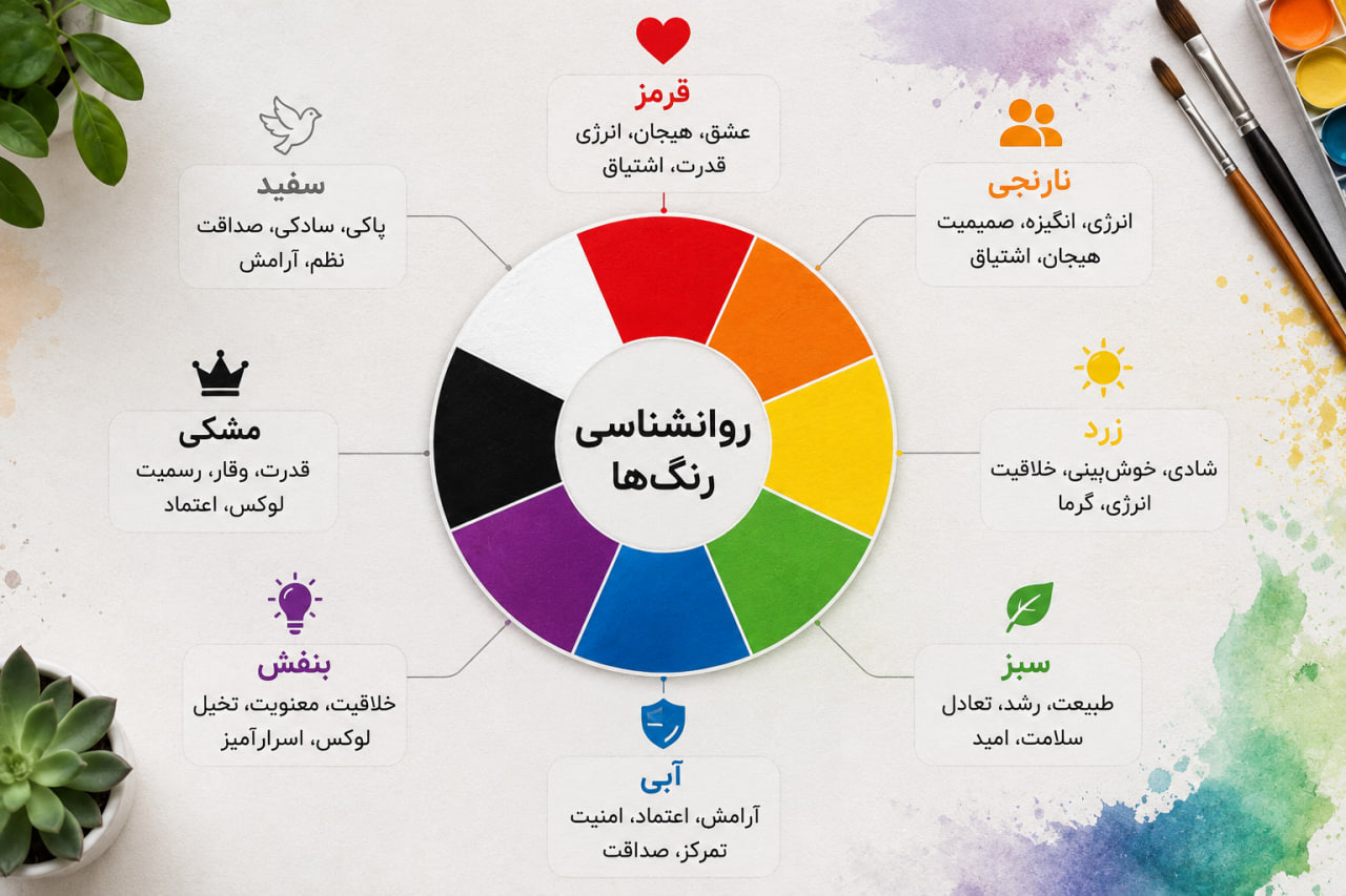 روانشناسی رنگ‌ها و تأثیر آن بر احساسات انسان