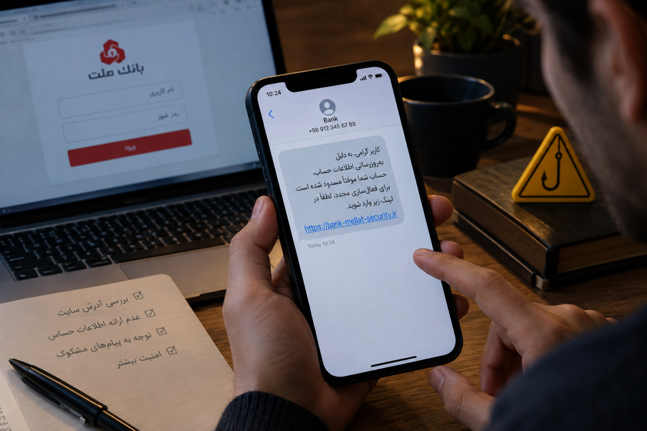 فیشینگ چیست؟ ۸ روش تشخیص پیامک و لینک جعلی