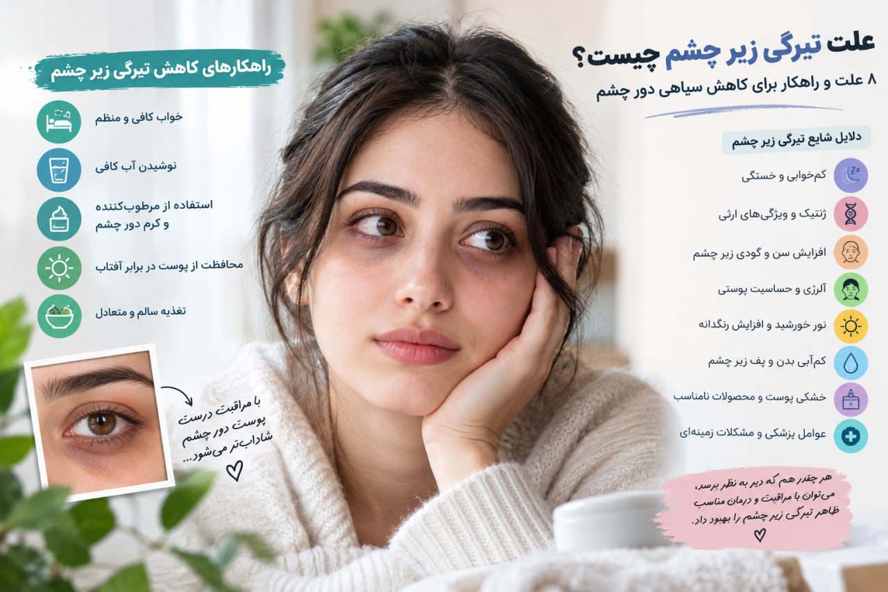 علت تیرگی زیر چشم چیست؟ ۸ علت و راهکار برای کاهش سیاهی دور چشم